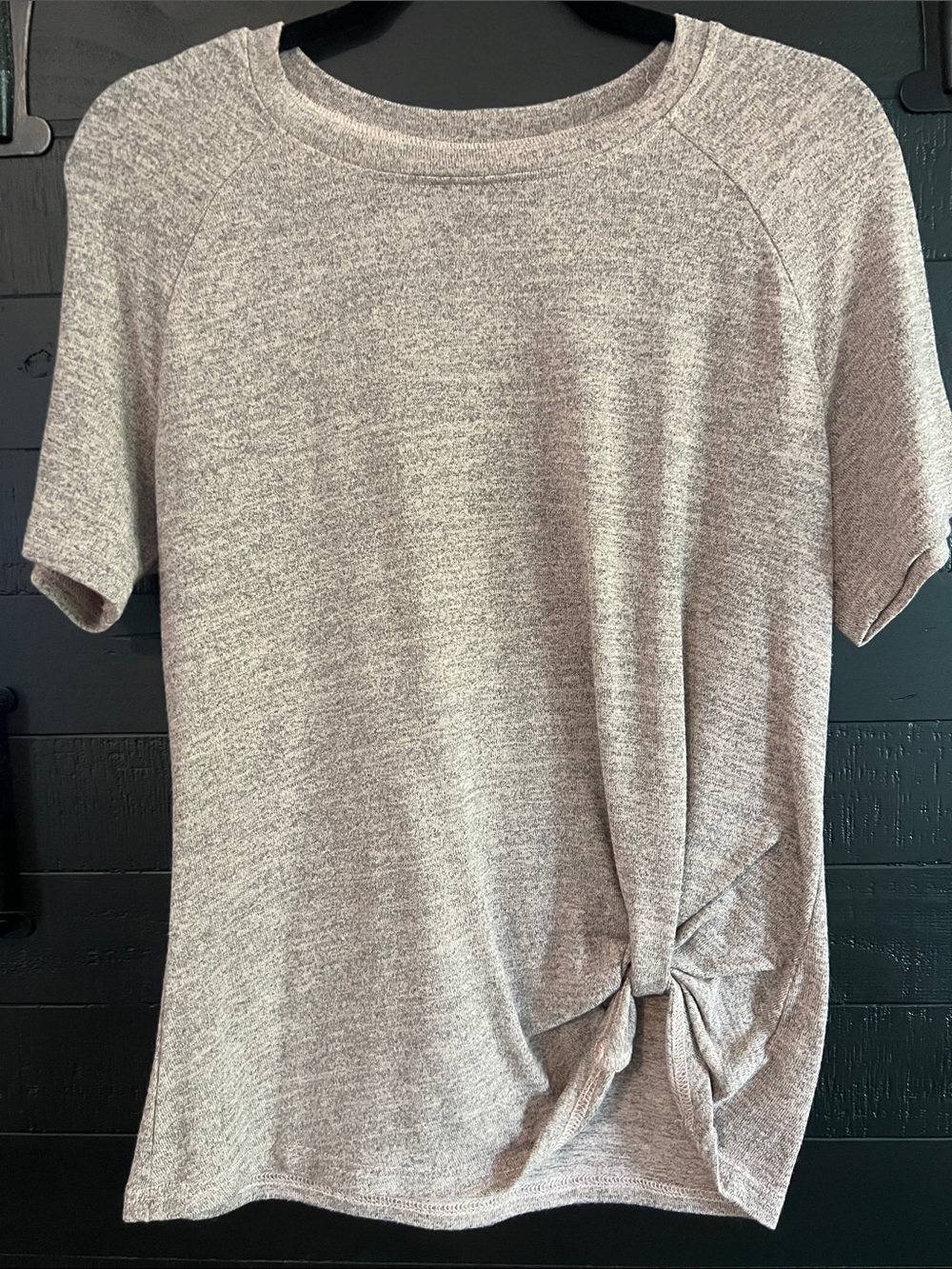 SHEIN Light Gray Short-Sleeve Knot Front Tee